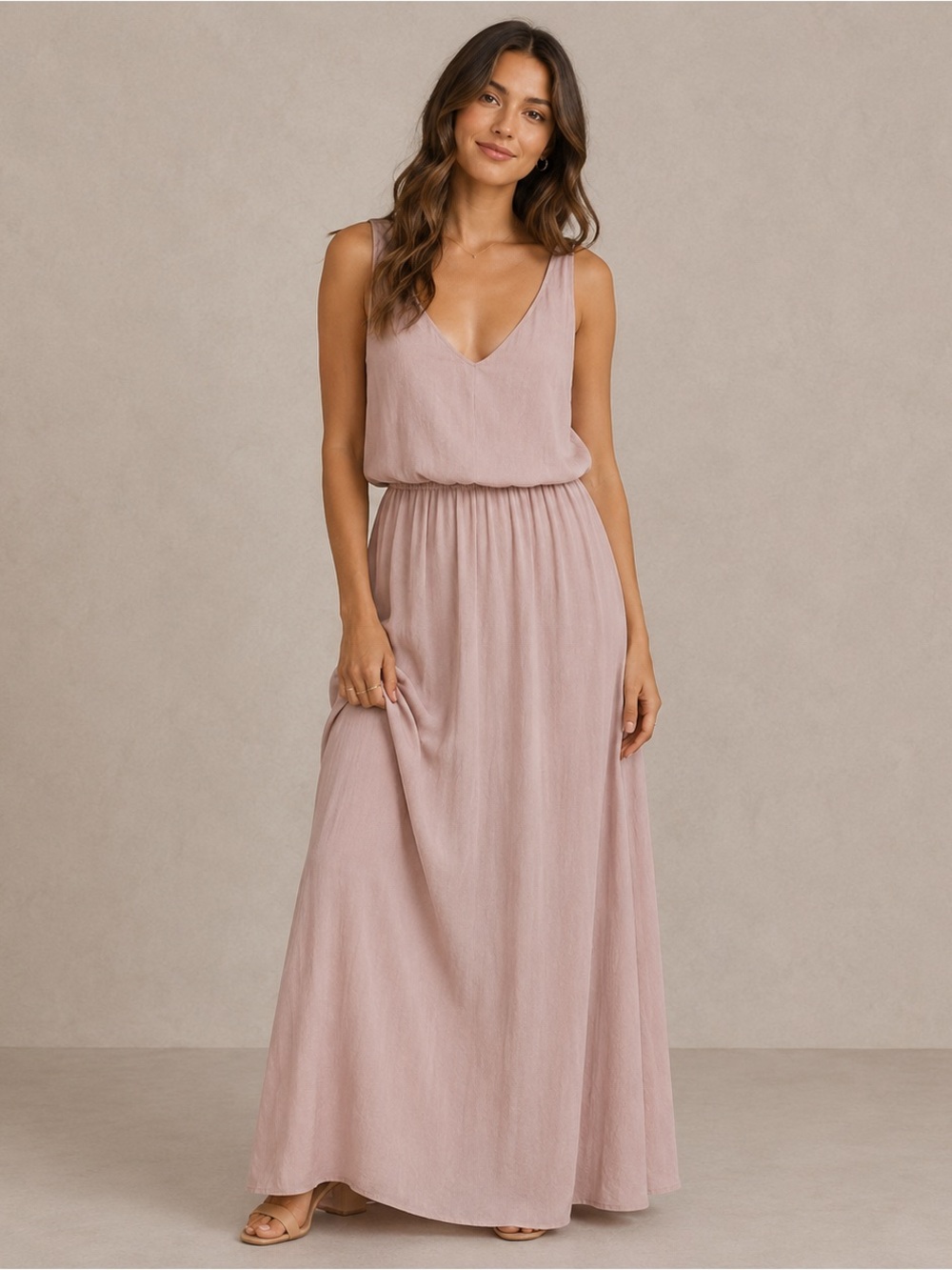 Show Me Your Mumu Kendall Maxi Dress Blush Pink Women’s Sz M Wedding Formal